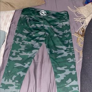 Feed me fight me camo athletic leggings